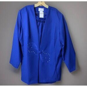 Women's Plus Pride & Joy 22w ROYAL Blue Skirt & Blazer Jacket Church Wedding NWT